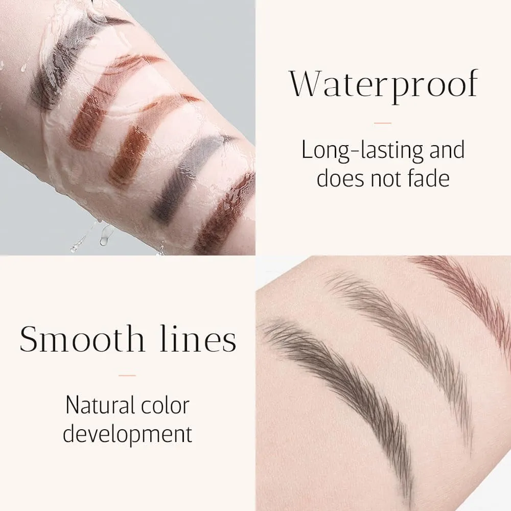 2024 Advanced 4-Point Waterproof Microblading Eyebrow Pencil for Natural Finish (Dark Brown)