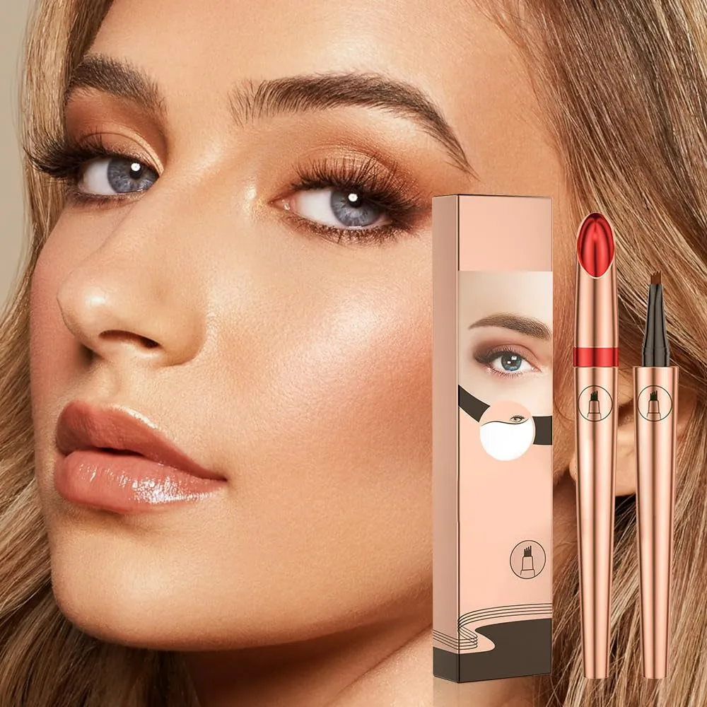 2024 Advanced 4-Point Waterproof Microblading Eyebrow Pencil for Natural Finish (Dark Brown)