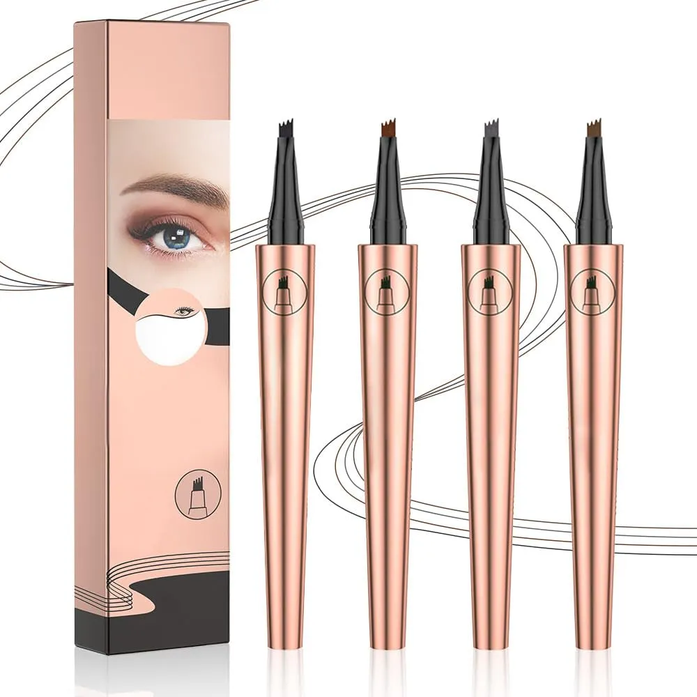 2024 Advanced 4-Point Waterproof Microblading Eyebrow Pencil for Natural Finish (Dark Brown)