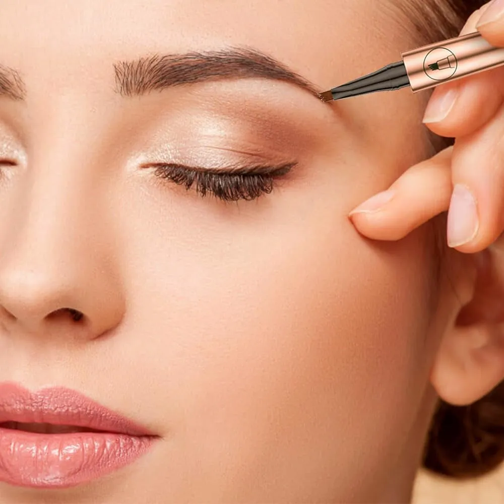 2024 Advanced 4-Point Waterproof Microblading Eyebrow Pencil for Natural Finish (Dark Brown)