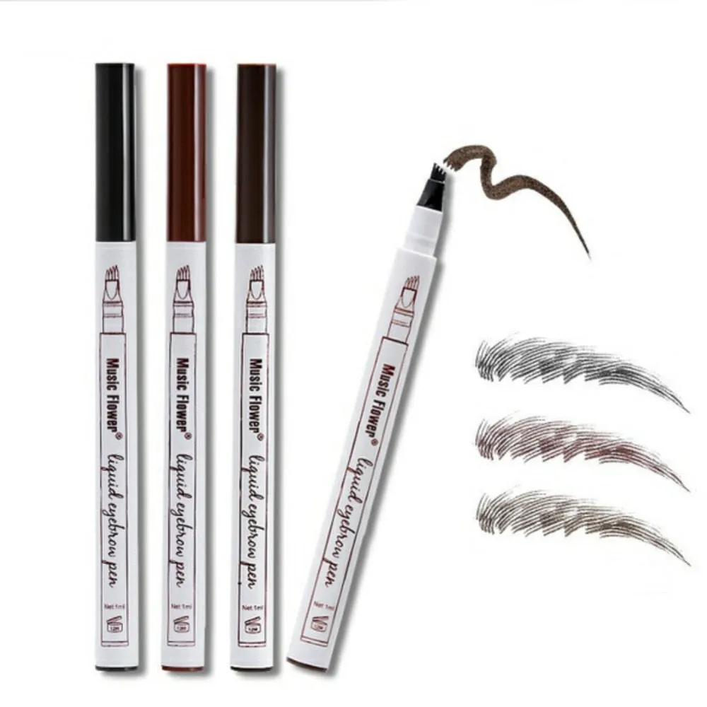 3 Colors 4 Head Microblading Eyebrow Tattoo Pen Waterproof
