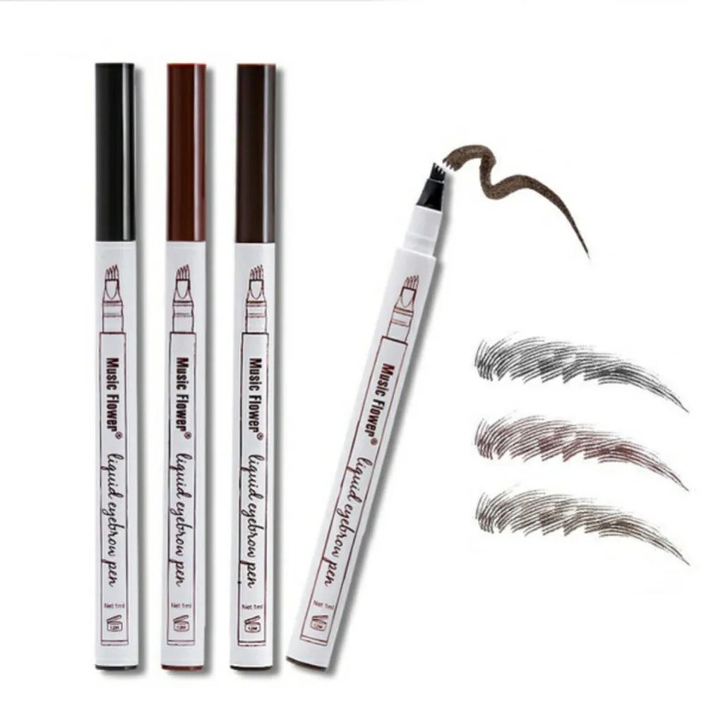 3 Colors 4 Head Microblading Eyebrow Tattoo Pen Waterproof