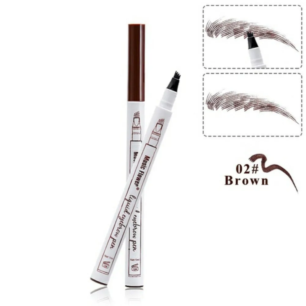 3 Colors 4 Head Microblading Eyebrow Tattoo Pen Waterproof
