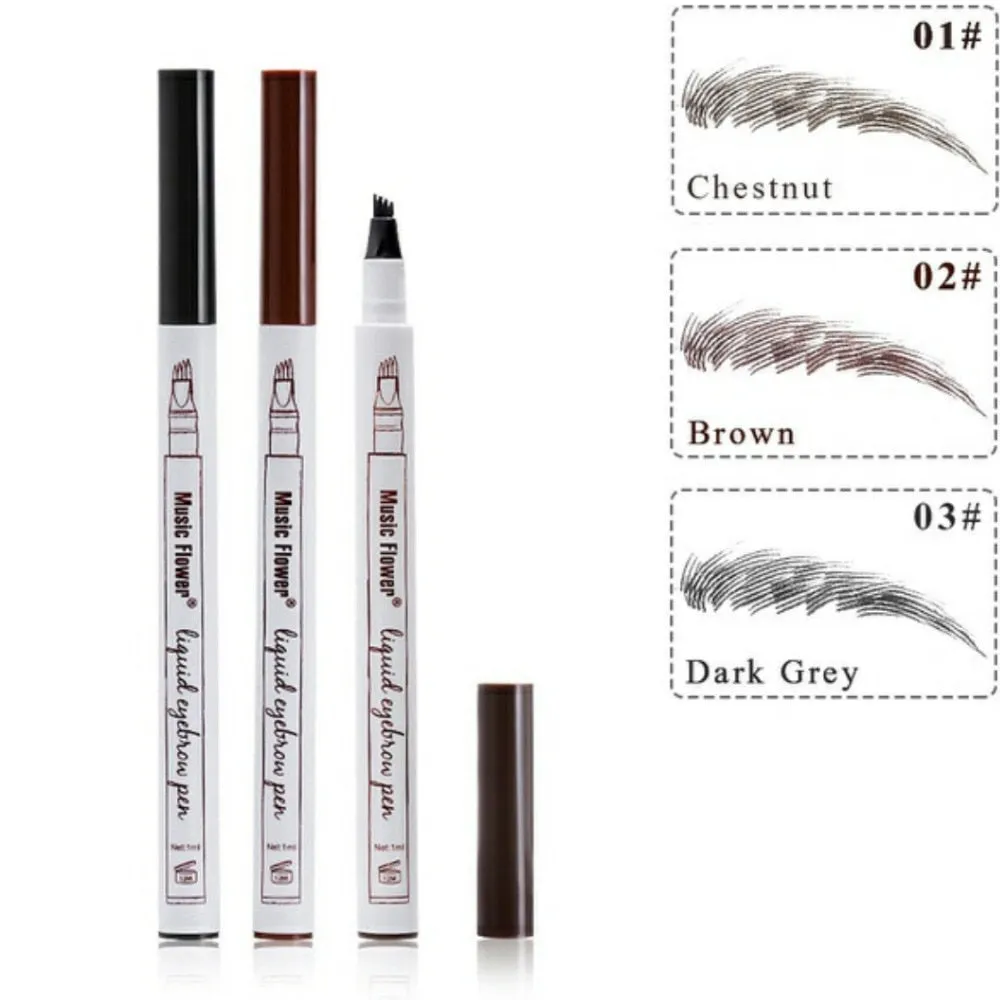 3 Colors 4 Head Microblading Eyebrow Tattoo Pen Waterproof