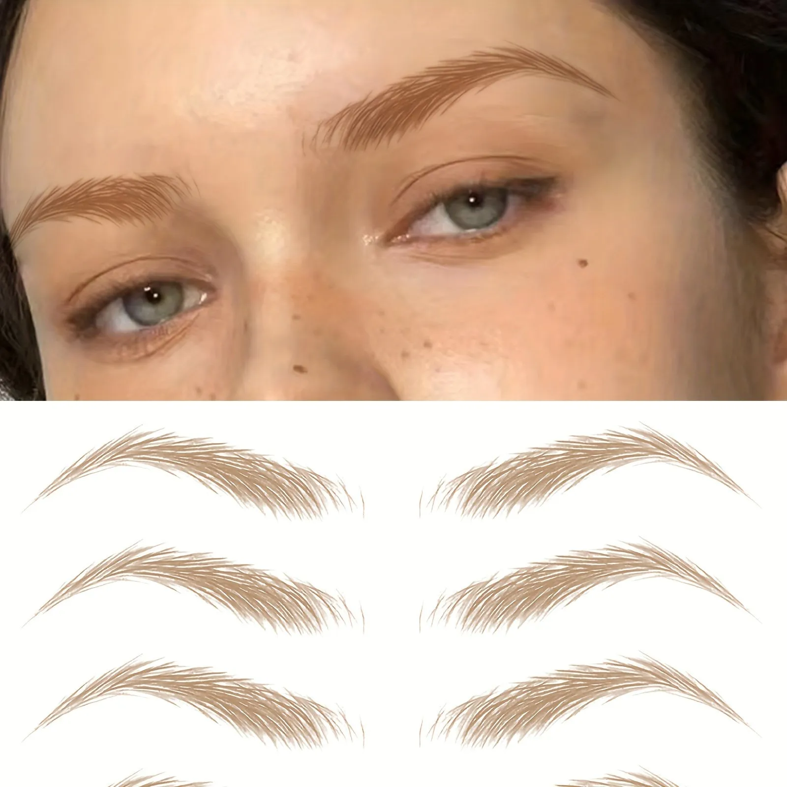 8 Pairs of Lazy Waterproof EcoFriendly 3D Eyebrow Stickers
