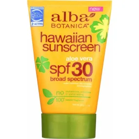 Alba Botanica Lotion Sun Spf 30 Aloe Vera, 1 Oz (Case of 4)