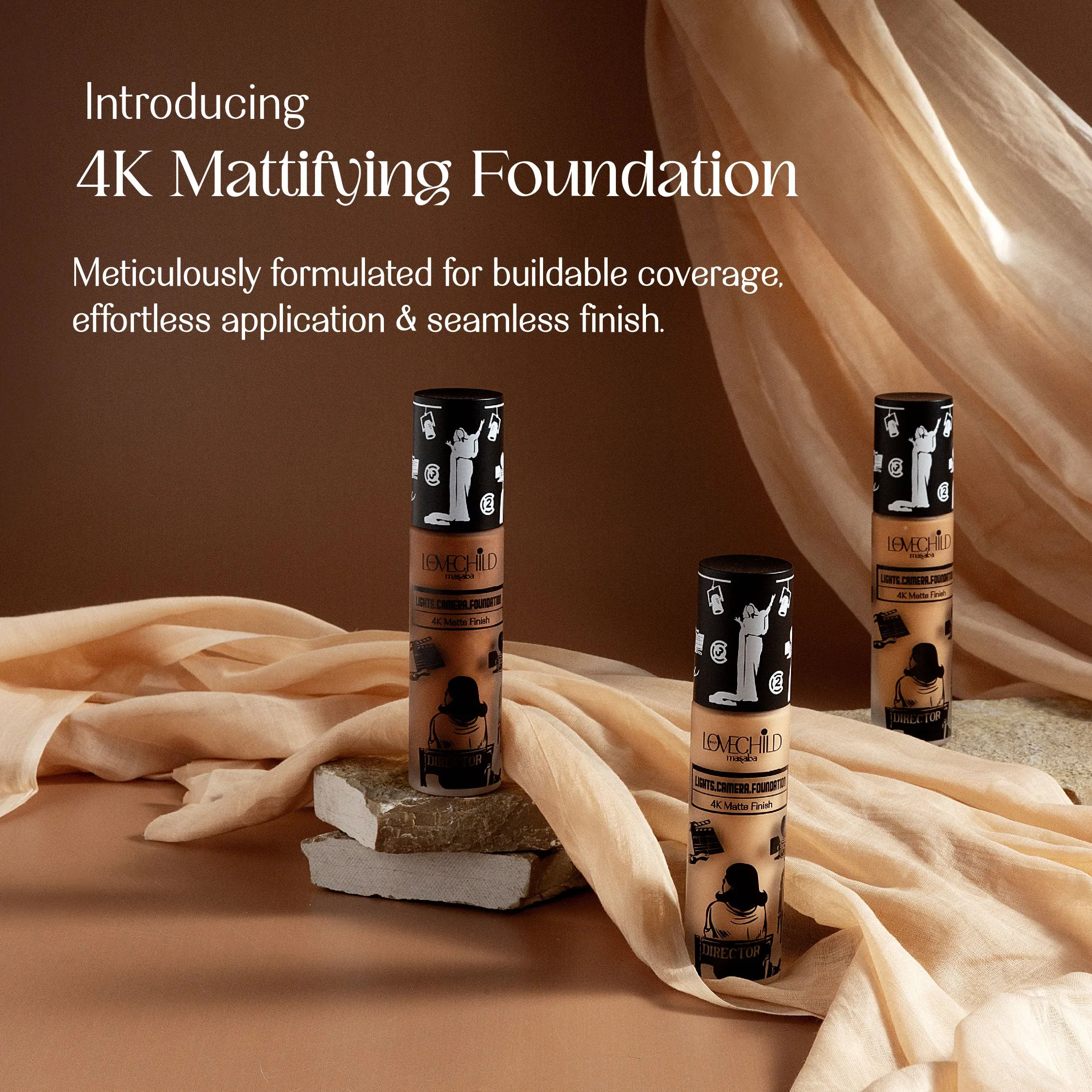 Almond Rom Com- Lights Camera Foundation  4K Matte Finish