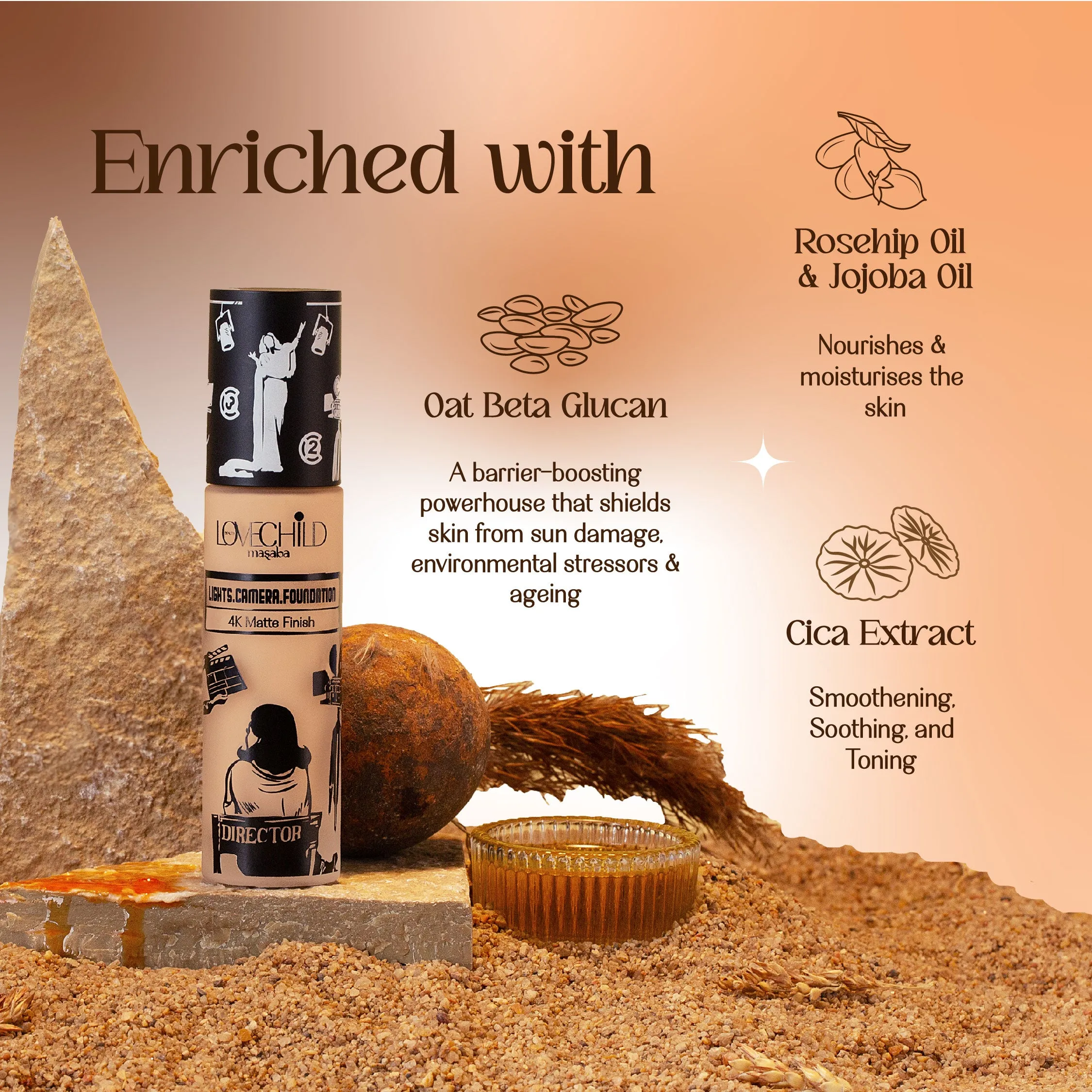 Almond Rom Com- Lights Camera Foundation  4K Matte Finish