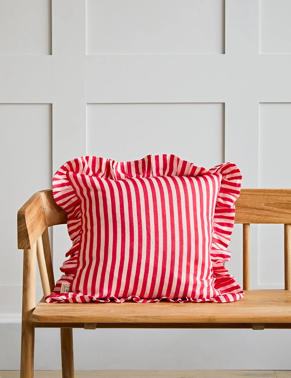 Amuse La Bouche Cherry Candy Stripe Ruffle Cushion