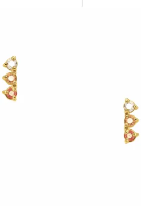 Blush Gradient Three-Step Earrings