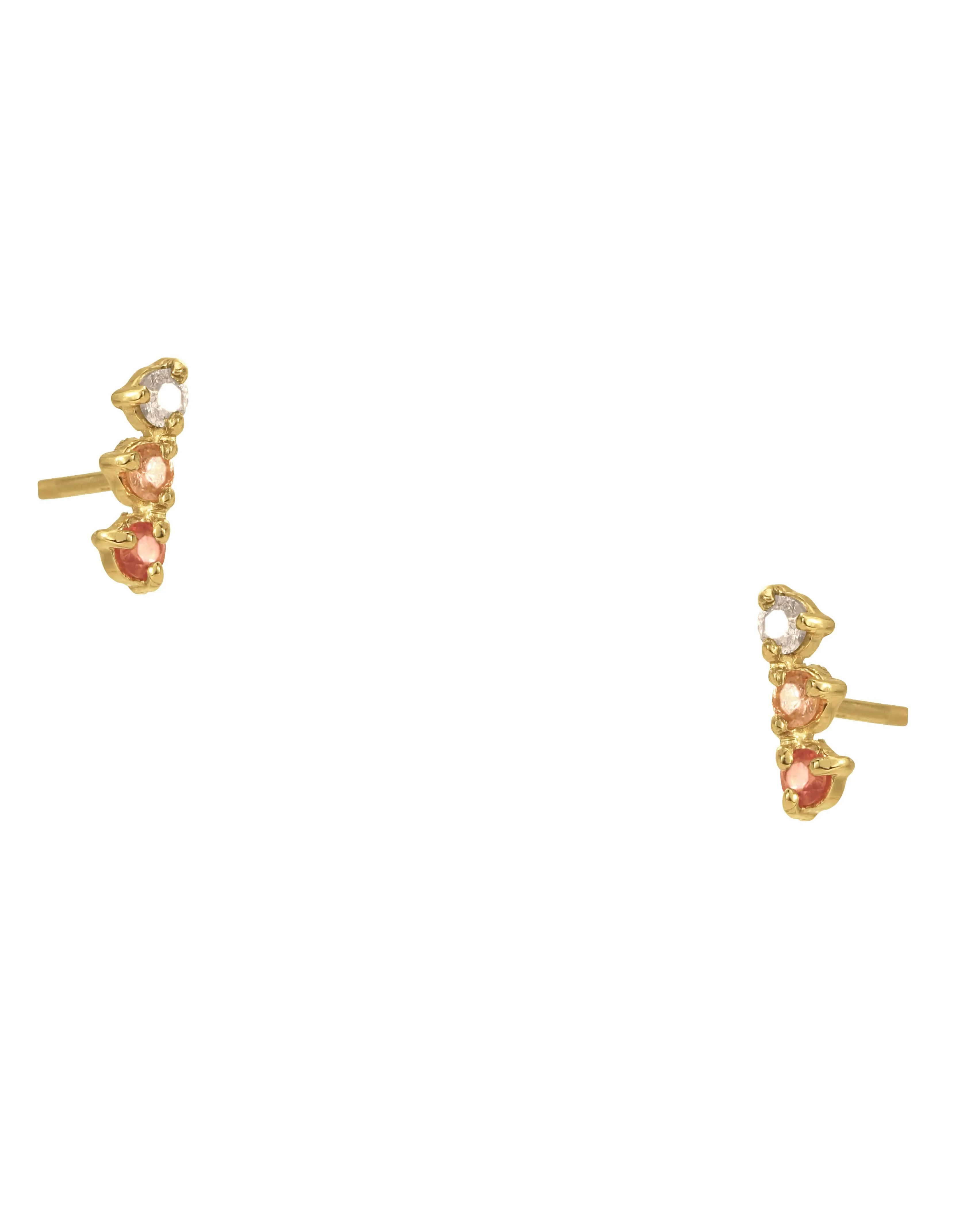 Blush Gradient Three-Step Earrings