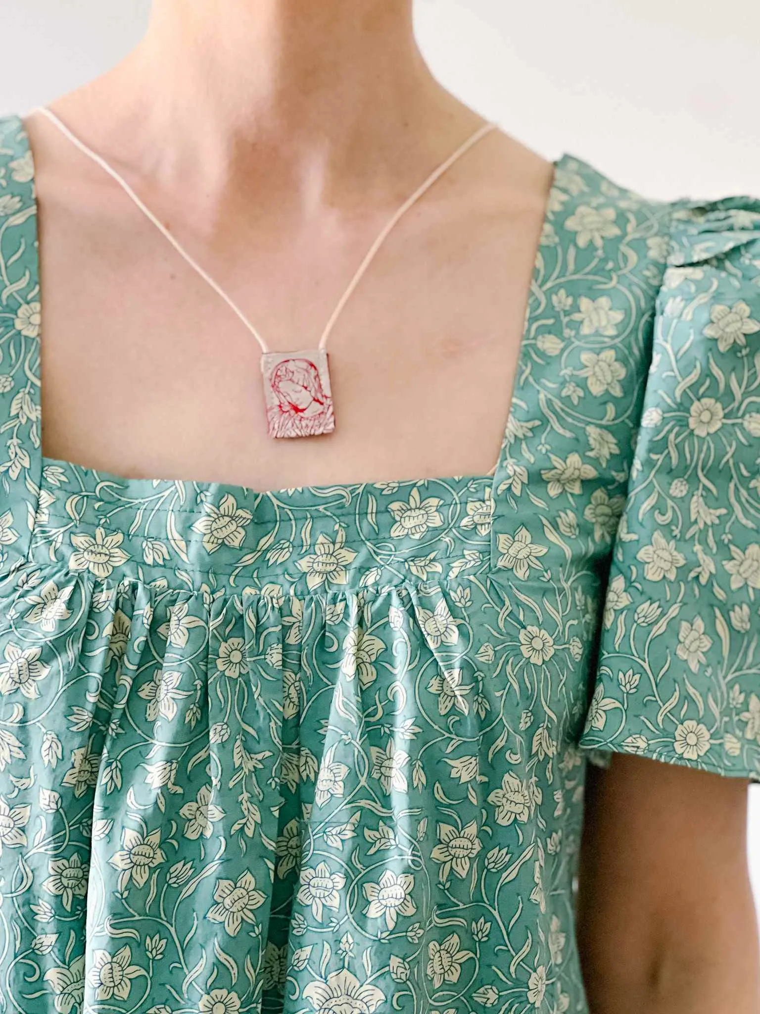 Brown Scapular, Cream & Rose Pietà