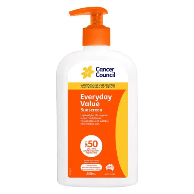 Cancer Council Everyday Value Sunscreen SPF 50  Pump 500ml