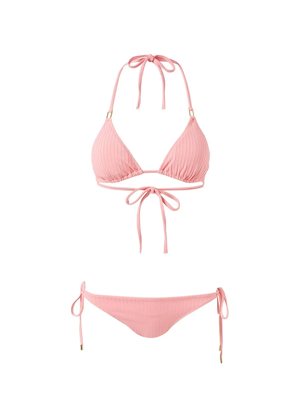 Cancun Blush Ribbed Bikini Top
