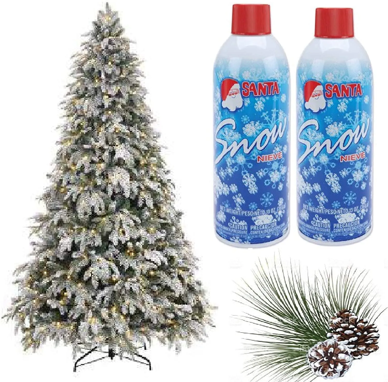 classic Christmas Artificial Snow Spray - Aerosol Decoration Tree Holiday - Winter Fake Crafts - Winter Party Snow Nieve (Pack of Two, 13 OZ Bottles)
