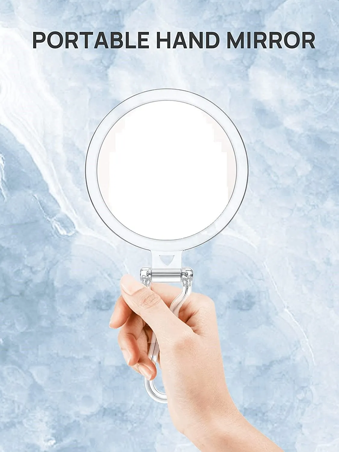 Double-Sided Magnifying Foldable Makeup Mirror for Handheld, Table and Travel Usage