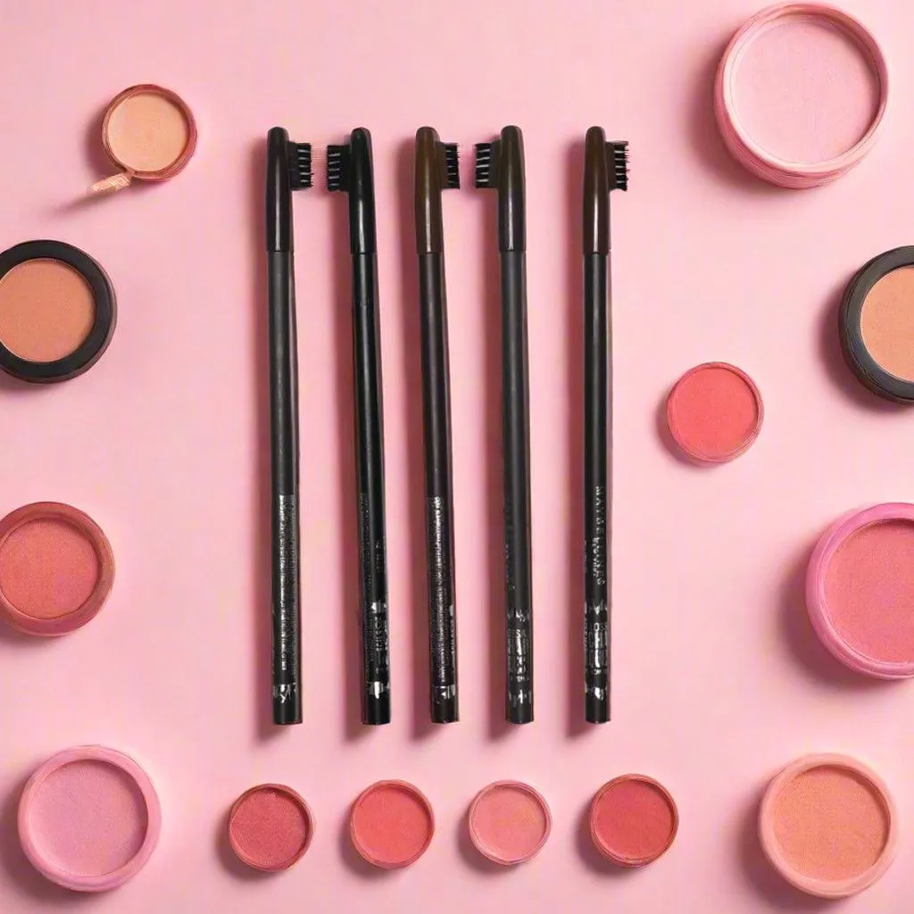 Fashion Brow Five Color Eyebrow Pencils With Brush - 1.2g × 5 Pcs