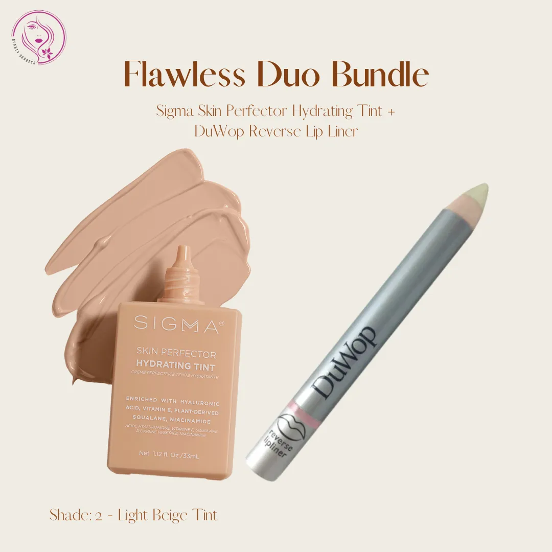 Flawless Duo Bundle (Sigma Skin Perfector Hydrating Tint   DuWop Reverse Lip Liner)