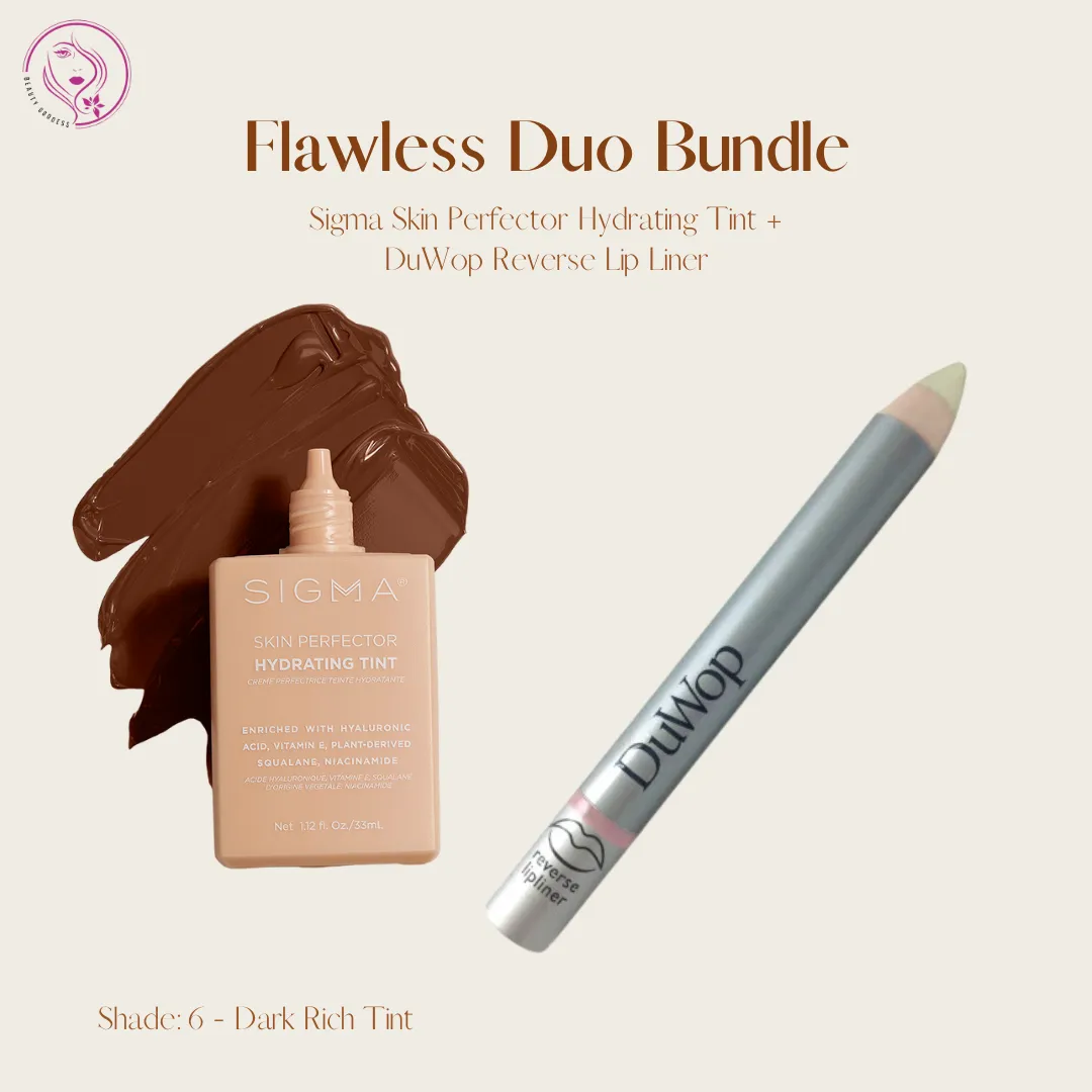 Flawless Duo Bundle (Sigma Skin Perfector Hydrating Tint   DuWop Reverse Lip Liner)
