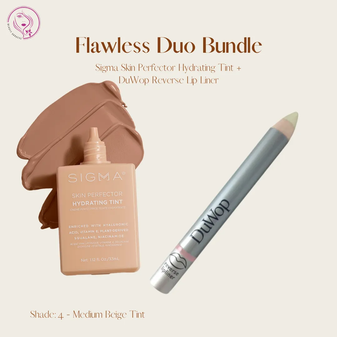 Flawless Duo Bundle (Sigma Skin Perfector Hydrating Tint   DuWop Reverse Lip Liner)