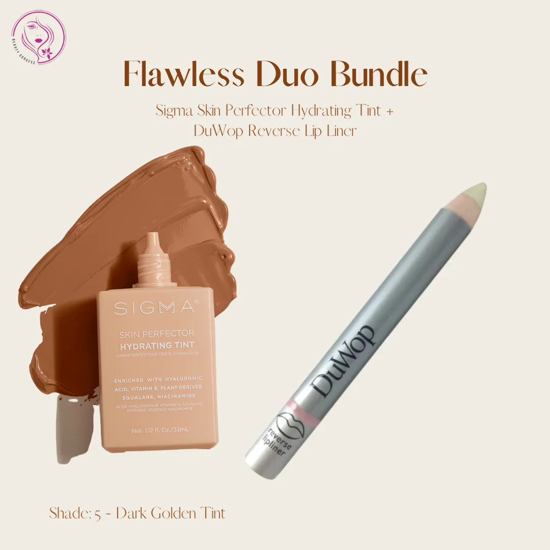 Flawless Duo Bundle (Sigma Skin Perfector Hydrating Tint   DuWop Reverse Lip Liner)