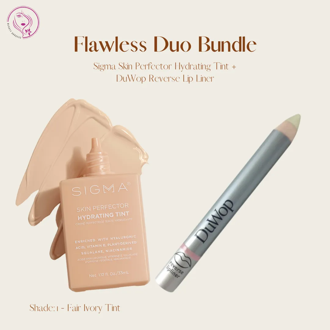 Flawless Duo Bundle (Sigma Skin Perfector Hydrating Tint   DuWop Reverse Lip Liner)