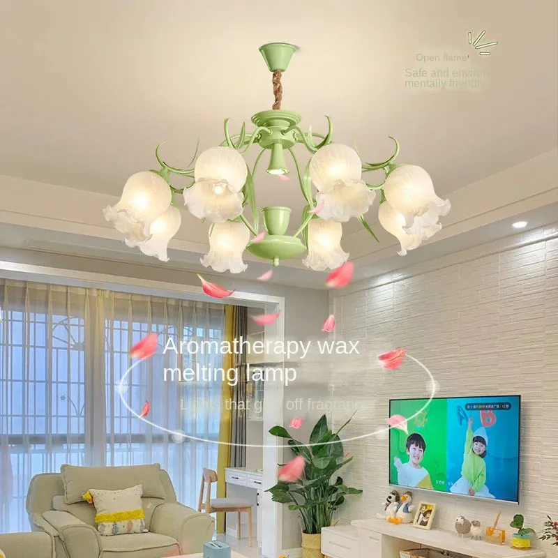 French cream wind aromatherapy melting wax lamp flower chandelier