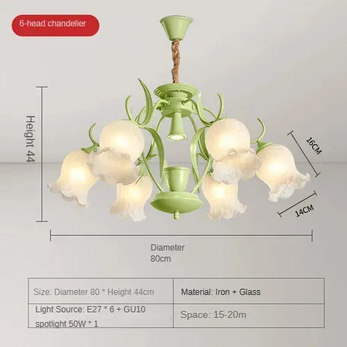 French cream wind aromatherapy melting wax lamp flower chandelier