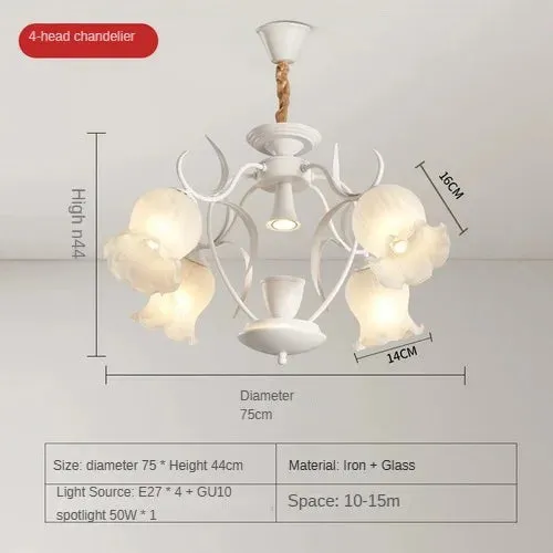 French cream wind aromatherapy melting wax lamp flower chandelier