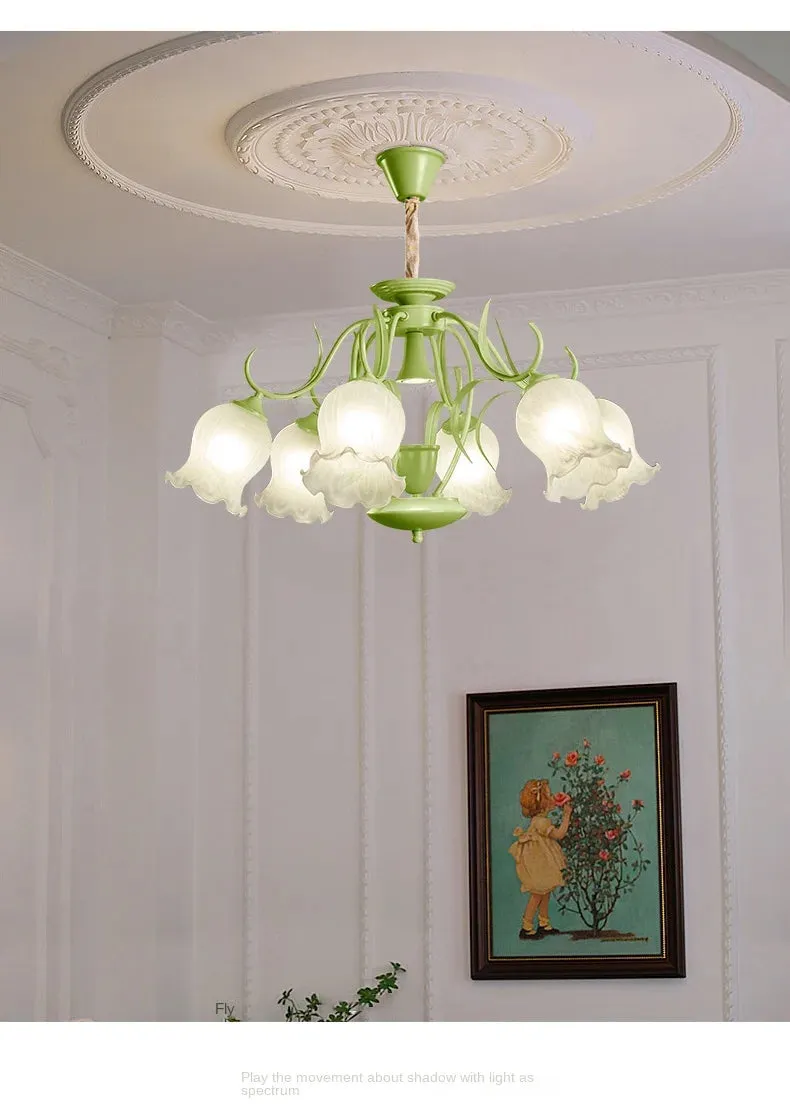 French cream wind aromatherapy melting wax lamp flower chandelier