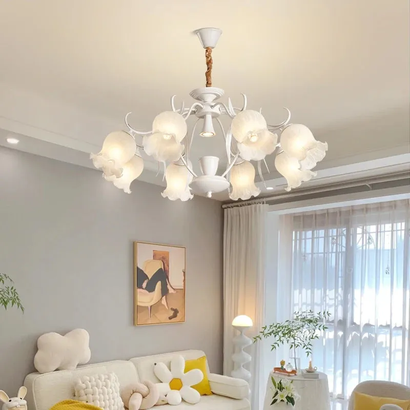French cream wind aromatherapy melting wax lamp flower chandelier