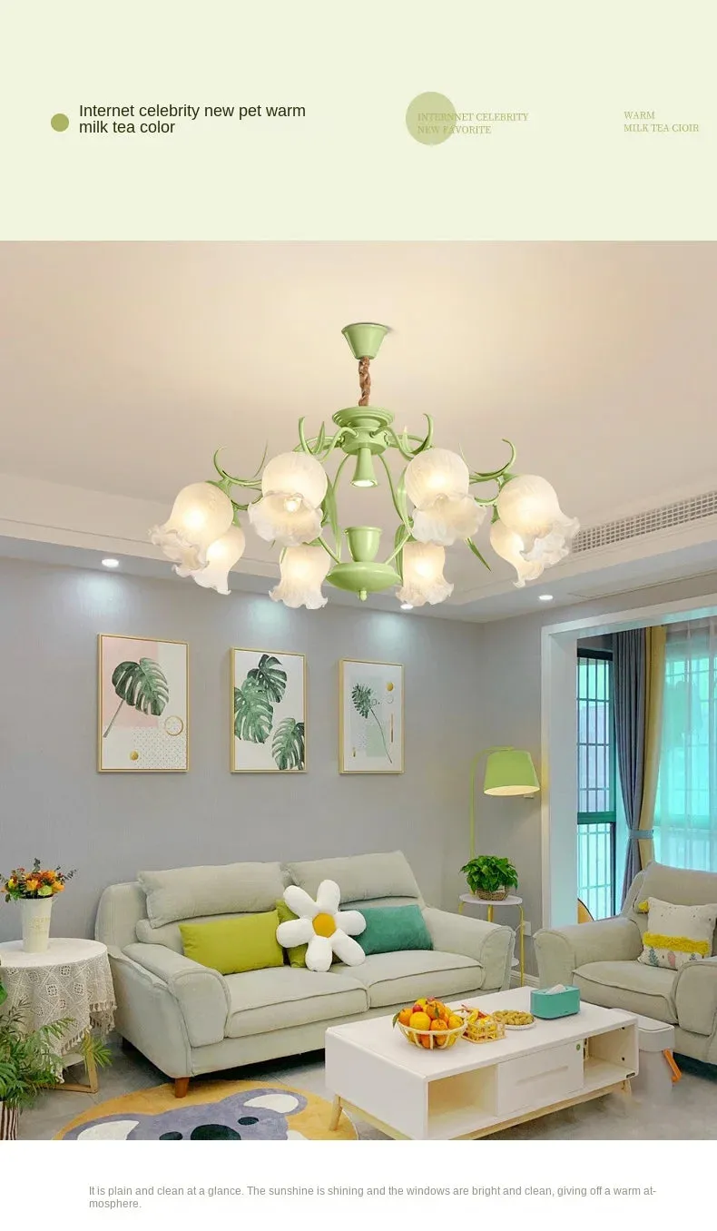 French cream wind aromatherapy melting wax lamp flower chandelier