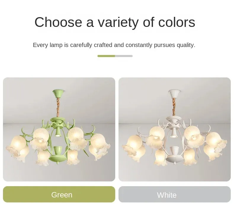 French cream wind aromatherapy melting wax lamp flower chandelier