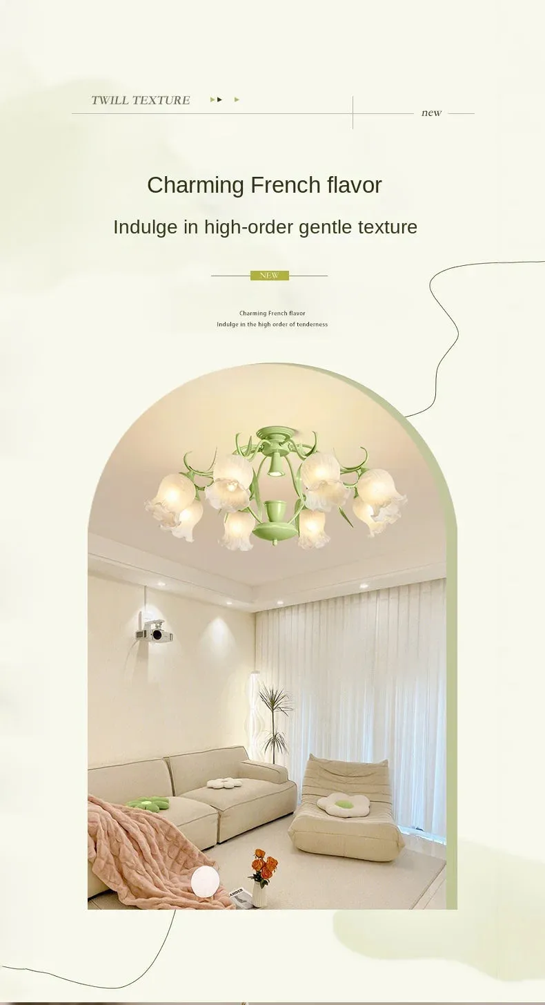 French cream wind aromatherapy melting wax lamp flower chandelier