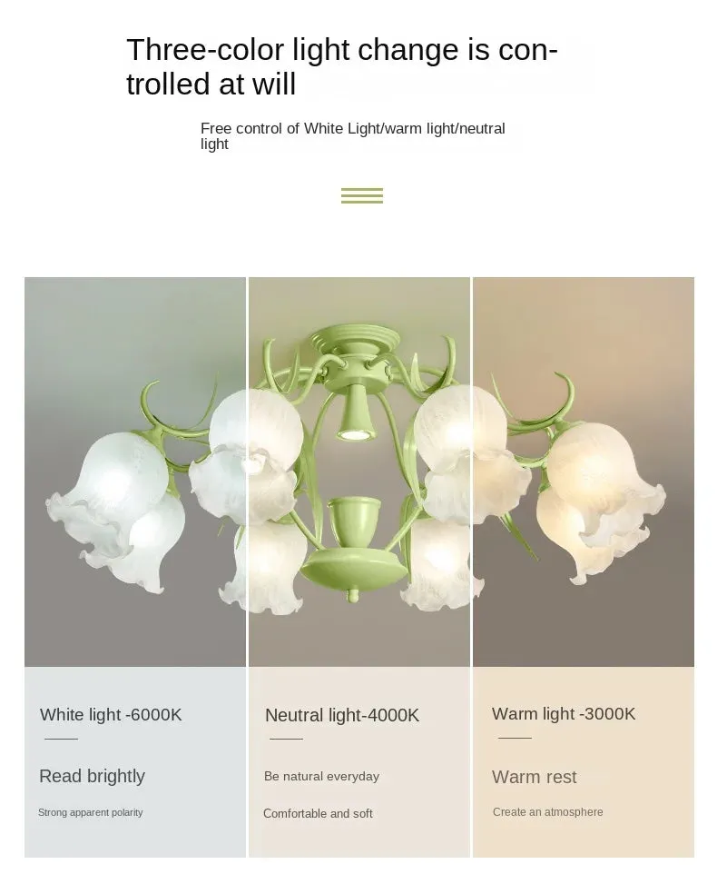 French cream wind aromatherapy melting wax lamp flower chandelier