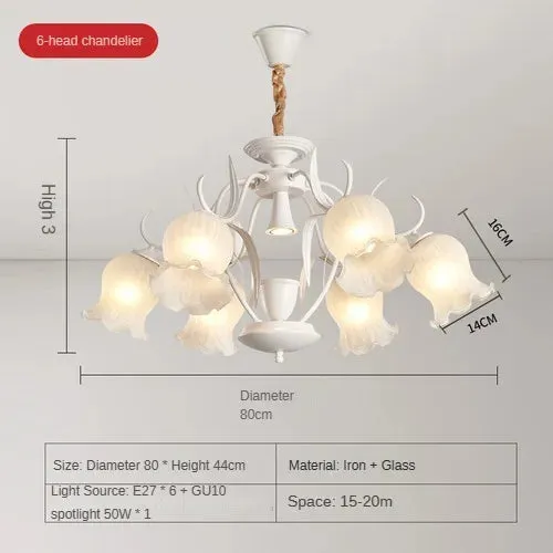French cream wind aromatherapy melting wax lamp flower chandelier
