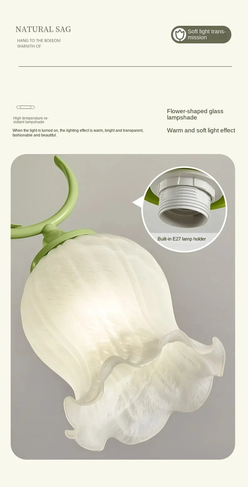 French cream wind aromatherapy melting wax lamp flower chandelier