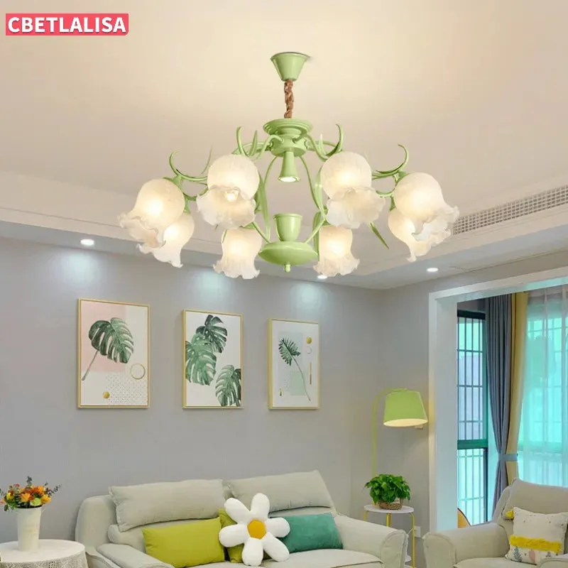 French cream wind aromatherapy melting wax lamp flower chandelier