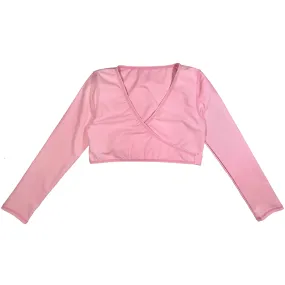 Girls Long Sleeve Swim Wrap Top - "Orchid Pink"