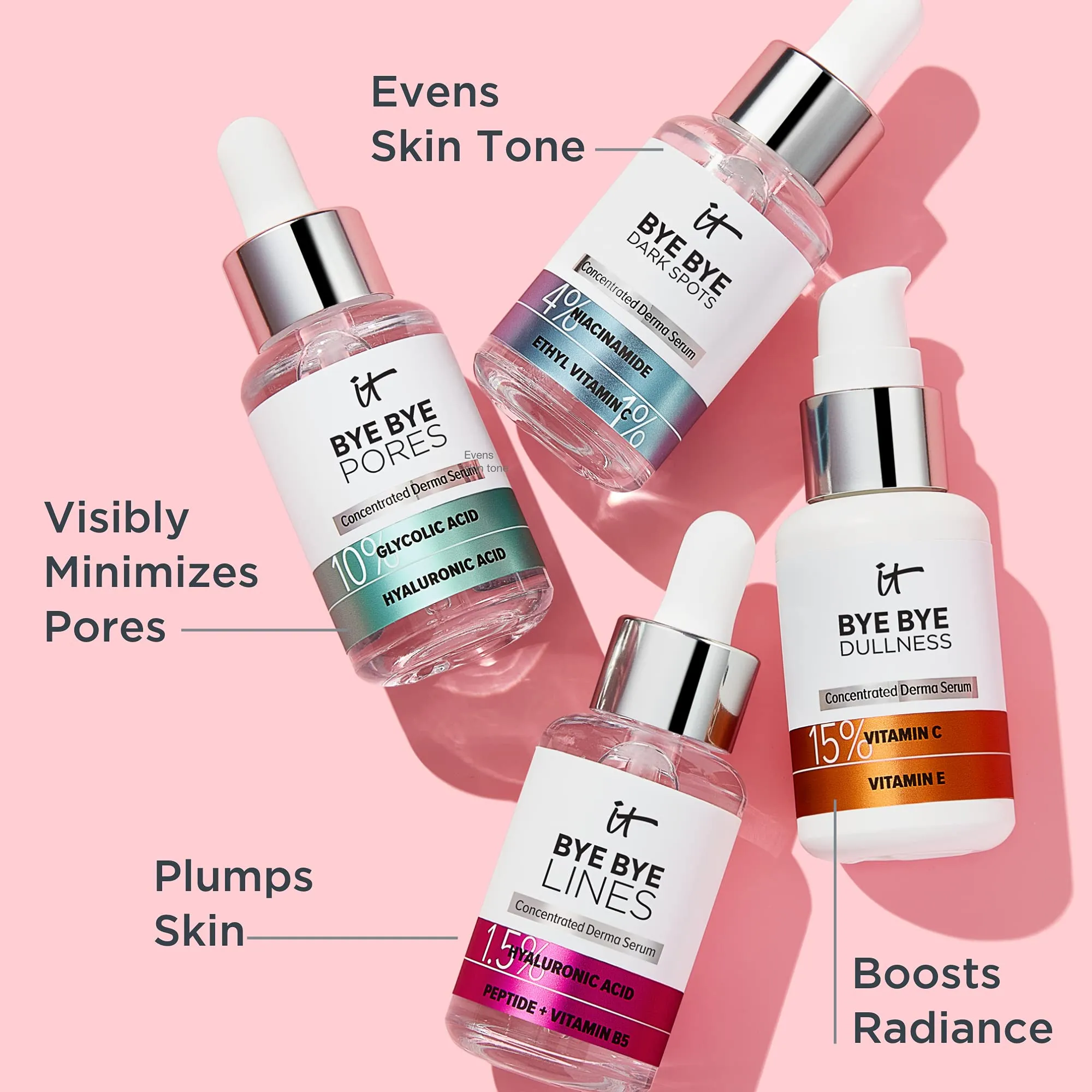IT Cosmetics Bye Bye Dark Spots 4% Niacinamide Serum - Visibly Reduces Dark Spots & Improves Skin Clarity In 8 Weeks - With 1% Ethyl Vitamin C - For All Skin Types - 1 fl oz