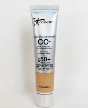 IT Cosmetics Your Skin But Better CC  Cream Travel Size, Light (W) - Color Correcting Cream, Full-Coverage Foundation, Hydrating Serum & SPF 50  Sunscreen - Natural Finish - 0.406 fl oz