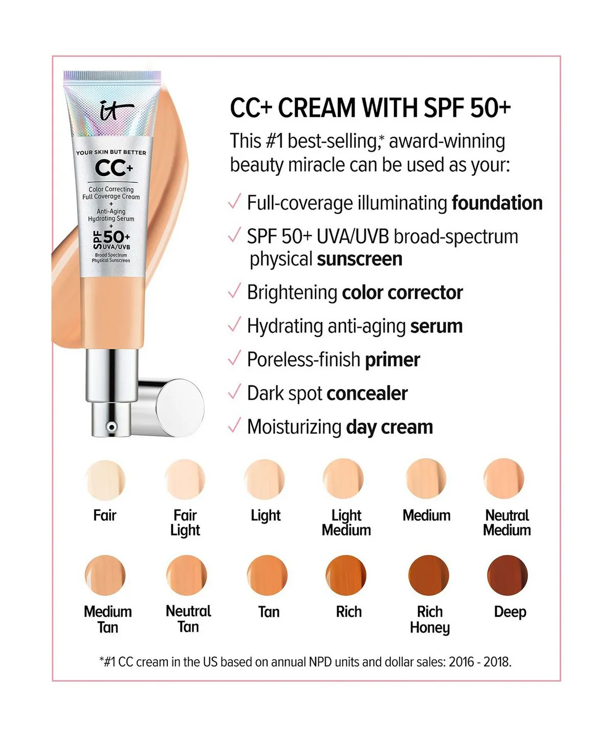 IT COSMETICS - Your Skin But Better CC  Cream with SPF 50  - Light Medium