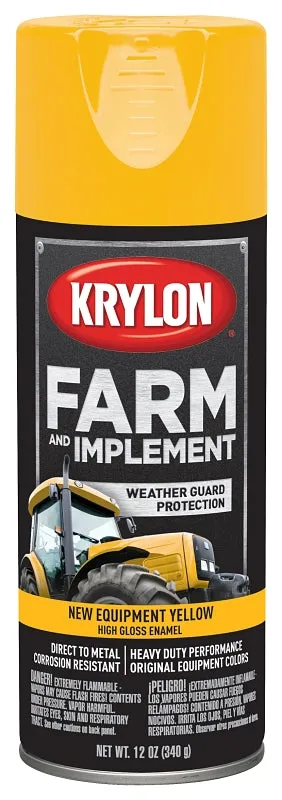 Krylon K01944000 Farm Equipment Spray, High-Gloss, Old Equipment CAT Yellow, 12 oz :CAN: QUANTITY: 6