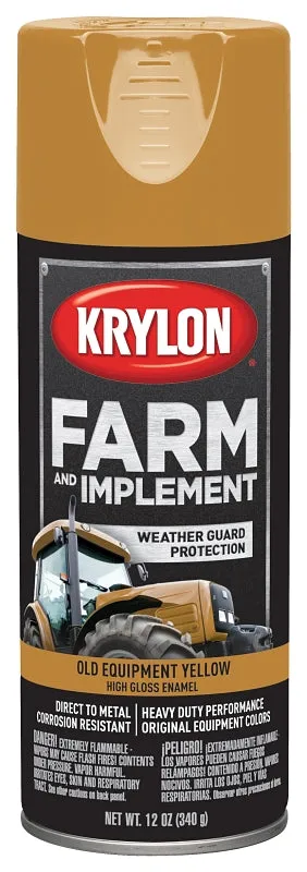 Krylon K01953000 Farm Equipment Spray, High-Gloss, Old Equipment CAT Yellow, 12 oz :CAN: QUANTITY: 6