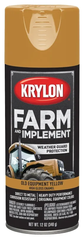 Krylon K01953000 Farm Equipment Spray, High-Gloss, Old Equipment CAT Yellow, 12 oz :CAN: QUANTITY: 6