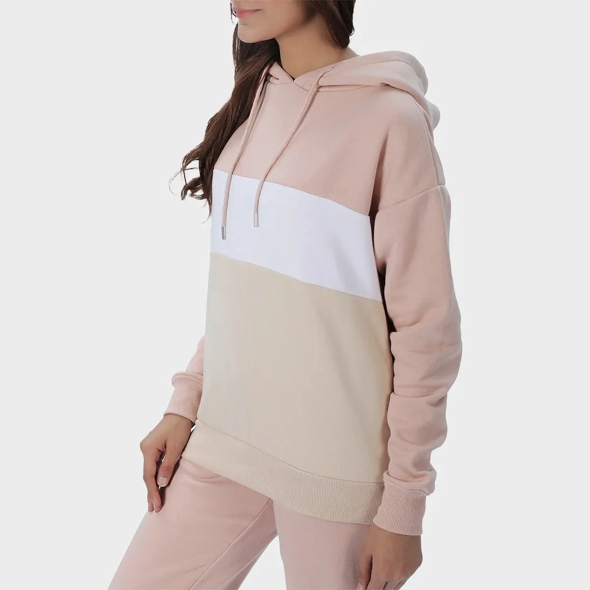 Ladies Blush Colourblock Hoodie
