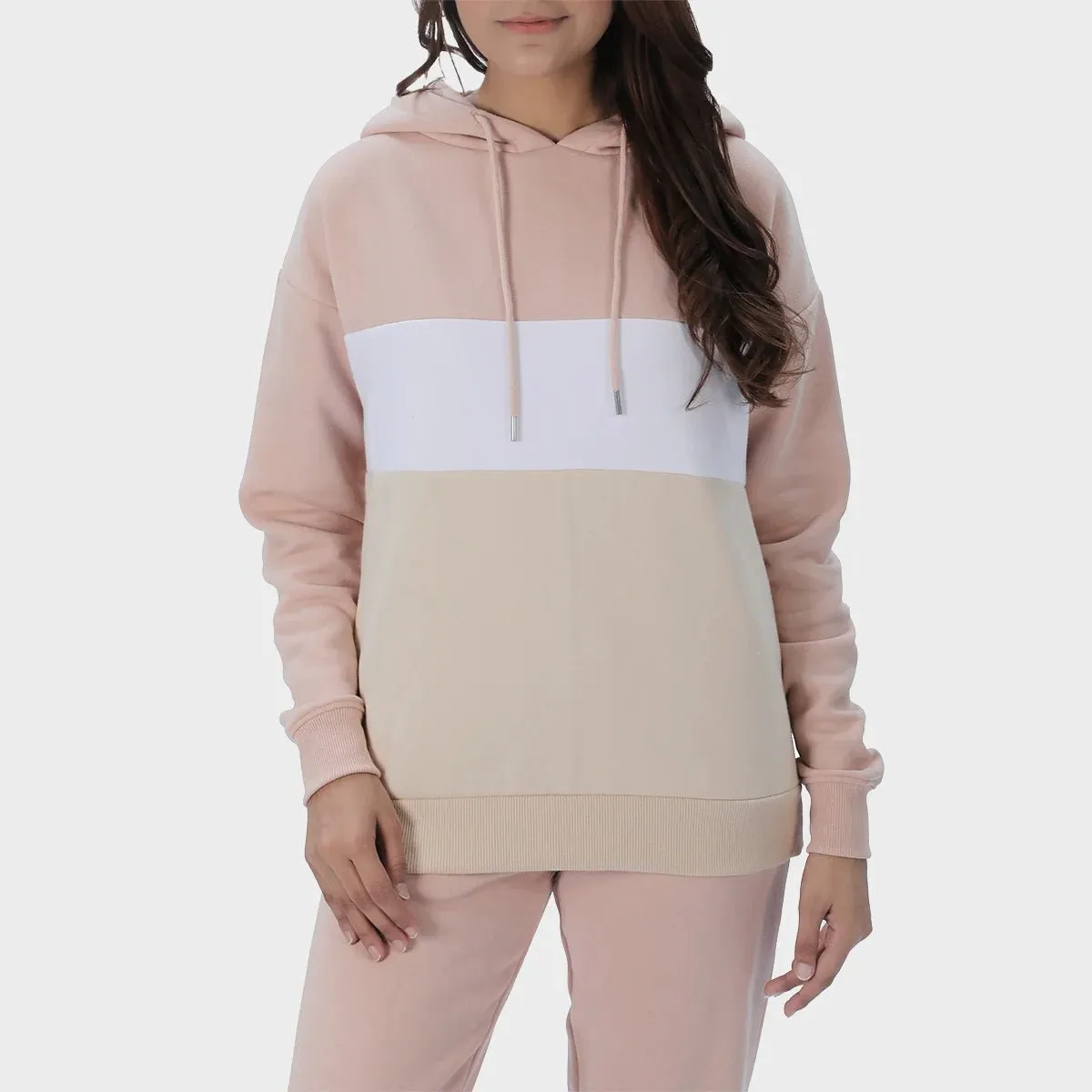 Ladies Blush Colourblock Hoodie