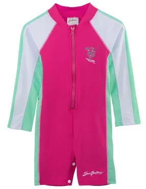 Long Sleeve One-Piece Swimsuit - Poppy