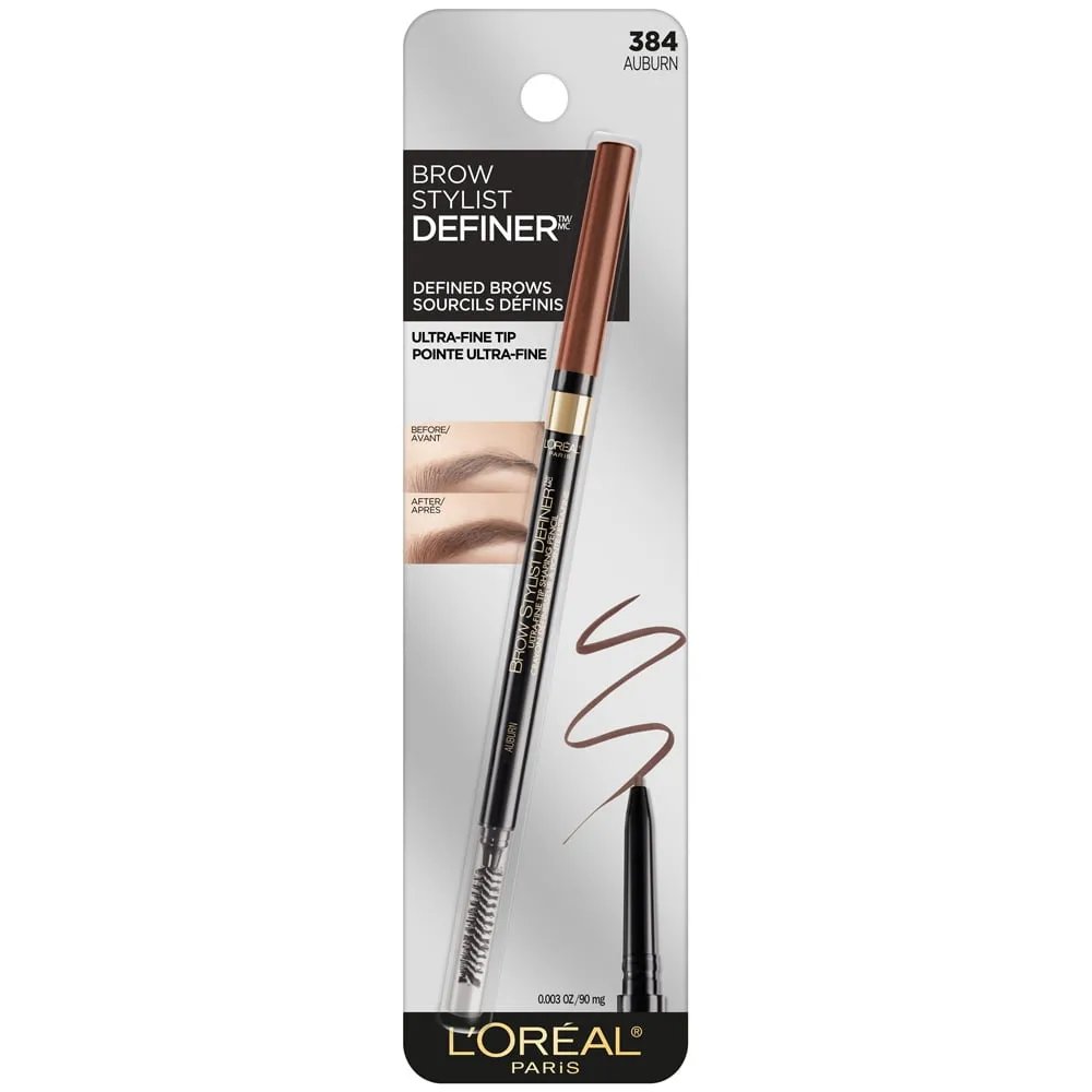 L'Oreal Paris Brow Stylist Definer Waterproof Eyebrow Mechanical Pencil, Auburn, 0.003 fl. oz.