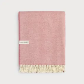 Merino Herringbone Blanket Blush Pink
